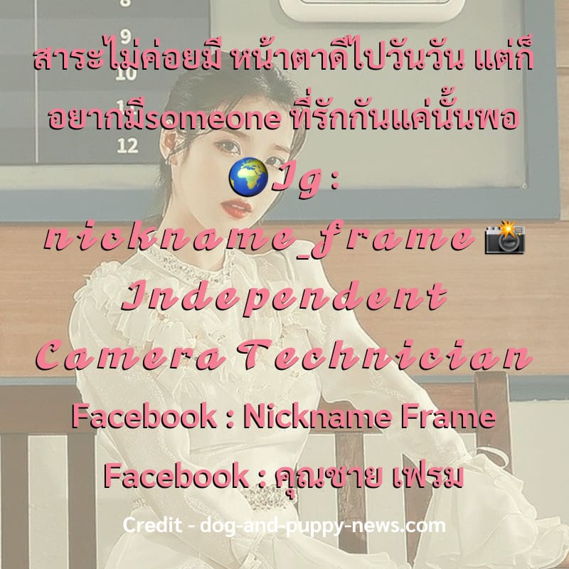 สาระไม่ค่อยมี หน้าตาดีไปวันวัน แต่ก็อยากมีsomeone ที่รักกันแค่นั้นพอ
🌍𝓘𝓰 : 𝓷𝓲𝓬𝓴𝓷𝓪𝓶𝓮_𝓯𝓻𝓪𝓶𝓮
📸𝓘𝓷𝓭𝓮𝓹𝓮𝓷𝓭𝓮𝓷𝓽 𝓒𝓪𝓶𝓮𝓻𝓪 𝓣𝓮𝓬𝓱𝓷𝓲𝓬𝓲𝓪𝓷
Facebook : Nickname Frame
Facebook : คุณชาย เฟรม
